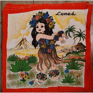 6 Vtg. Spanish Days of the Week Large Cloth Napkins Dutch Hawaii Chinese Kitsch